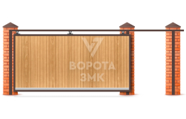 Откатные ворота 2600×1800 с верхними роликами ЗМК-7407