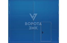 Промышленные ворота 4000×3000 из сэндвич панелей ЗМК-5005